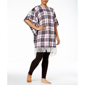 Dkny Pink Multi Plaid Lounge Poncho L-XL